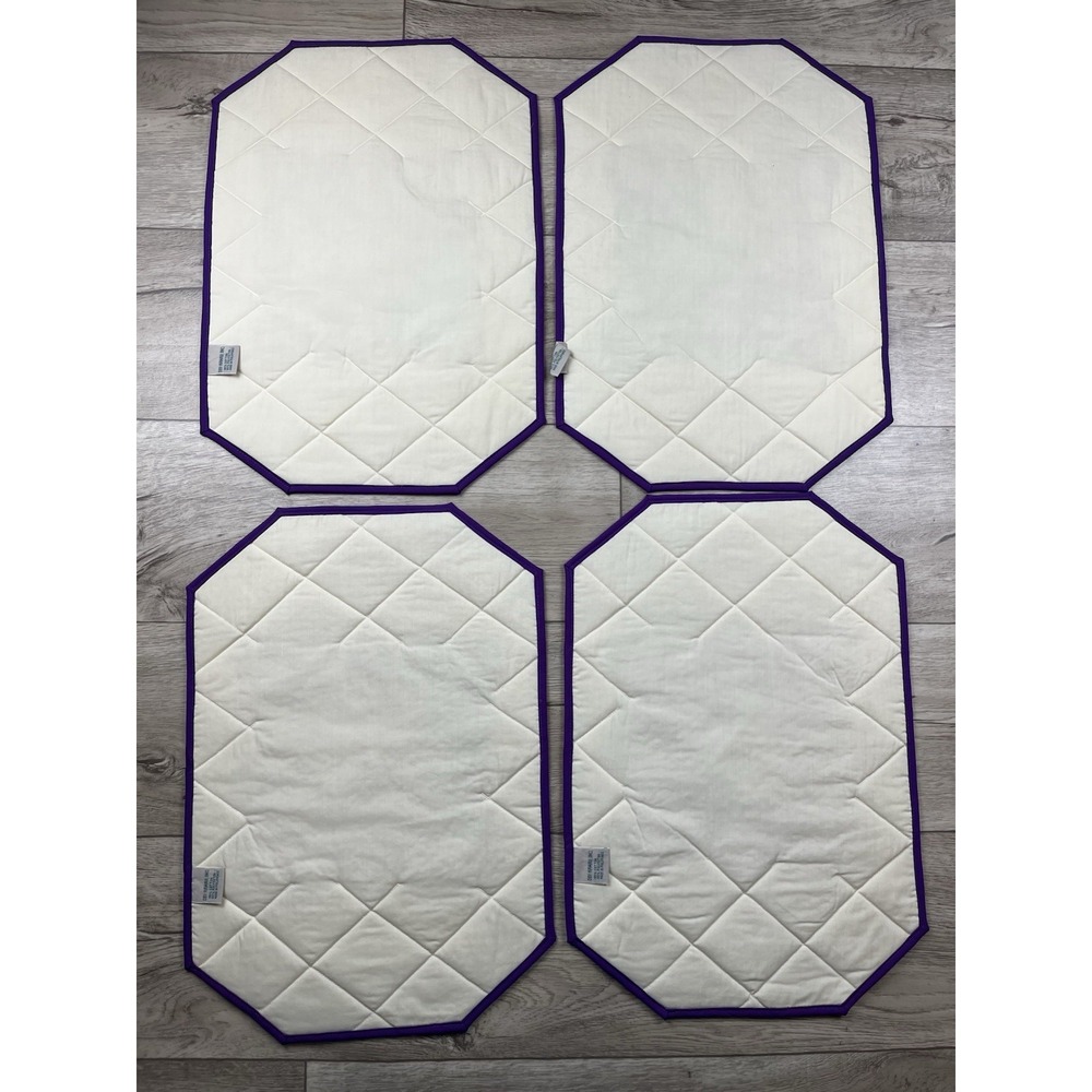DBI Hawaii Inc Hawaiian Themed Placemats Quilted Set of 4 Purple White - NEW VTG - Picture 8 of 11
